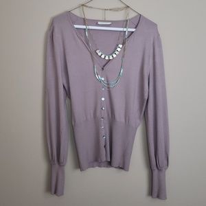 Badgley Mischka puff sleeve cardigan